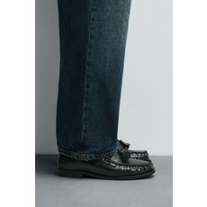 ZARA 자라 남성 슈즈 레더 스니커즈 포멀 태슬 드레스 로퍼 - 그린 180218