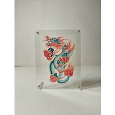 手工皮影 龍 擺件 牛皮雕刻 上色 亞克力畫框 非遺, 如圖所示, 1個
