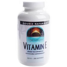 SOURCE NATURALS 複合維生素E膠囊 400IU, 1個, 250 件