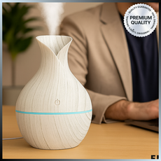 라온플로우 미니 우드미스트 무소음 가정용 가습기 휴대용, 플로럴, 퓨어화이트