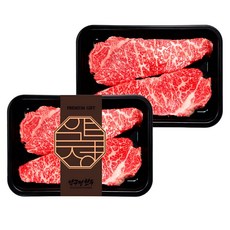 [20%특가]1++ 한우 채끝 400g(200gx2) 구이용 스테이크용 채끝살 채끝등심 캠핑용 홈파티 투뿔 ++1등급 마장동 정육 프리미엄 국내산 소고기 [냉장] | 압구정한우, 200g, 2개