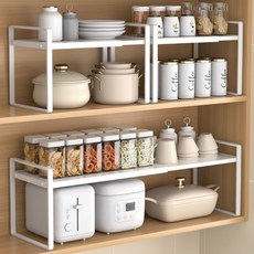 리브닉스 슬라이딩 길이조절 주방선반 2단, 1개, 화이트