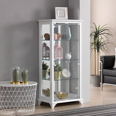 제이에스몰 아로마강화유리장식장 장식장, 4단-소(600)조명미설치-화이트