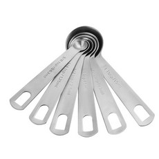 스테인리스 스틸 6피스 원형 계량 스쿱 세트 (커피 애견 사료 쌀 콩 견과류용) - 주방 계량 도구