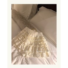 LazyDidi 트윈 꽃 빈티지 인형 같은 자카드 자수 비즈 생선뼈 브래지어 레이스 컷 슬리밍 멜빵, XS, 백조 흰 치마 바지