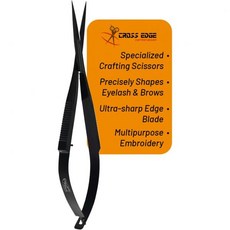 정밀 커팅툴 아트 나이프 종이 커터기 크로스 엣지 스프링 가위 5인치 스트레이트 스테인리스 스틸 눈썹 및 속눈썹 모양 트리밍 스퀴즈 자수 뜨개질 마이크로 팁 공예 골드 글리터, Cec-ss-03