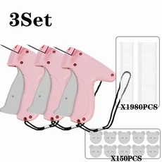 의류 라벨 건 퀼트 홀더 행택 소프트 실리콘 핀리스 스냅 단일 바늘 재봉 총 비 추적 미끄럼 방지 도구, 02 3Set