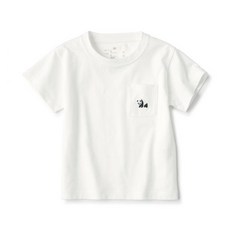 [무인양품] 베이비 동물 자수 포켓 크루넥 반소매 반팔 티셔츠 CC25WA5S 477135