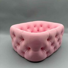 3D打印簇絨軟墊桌面整理置物筐, 粉色, 1個