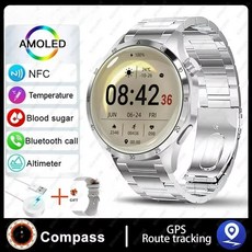 스마트와치 런닝 수영워치 남성용 블루투스 GT4Pro 남성용, 6.Silver steel