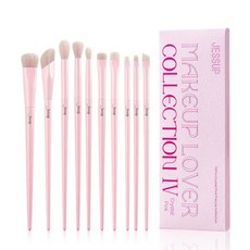 제섭 메이크업 브러시 14Pcs 메이크업 브러시 세트 프리미엄 합성 파우더 파운데이션 컨투어 블러셔 컨실러 아이섀도 블렌딩 라이너 메이크업 브러시 키트 라이트 그레이 T329, Eye Brush Set, F-Pink-10pcs, 1개