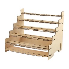 shangren DIY 기본 페인트 병 브러쉬 랙 에폭시 도구 다층 나무 주최자 보관 디스플레이 스탠드, 설명한대로, 목재, 38홀 26mm, 1개