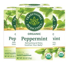 트래디셔널 메디시널스 오가닉 페퍼민트 허브차 소화 불편 Traditional Medicinals Organic Peppermint Herbal Tea Alleviates D, 399.16g, 1개