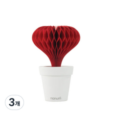 나눔 러브팟 부직포 하트 자연가습기 레드, 3개