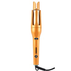 全自動左右捲髮棒 V-261 恆溫電熱捲髮器 30秒快速升溫 60分鐘自動關機, 金橙色, 如圖所示