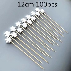 하트 꽃 모양 대나무 꼬치 뷔페 컵케이크 과일 디저트 스틱 칵테일 웨딩용, 1개