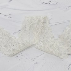 [마이원단] sc2978 4cm 스판 레이스 플라워 아이보리, 1개