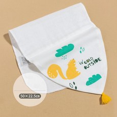 순면 거즈 수건 땀 흡수 귀여운 태슬 장식 담요, 1. squirrel 2pcs