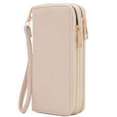 FashionPuzzle 더블 지퍼 어라운드 PU 가죽 팔찌 휴대폰 지갑 실버 스몰_164667