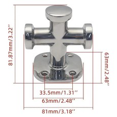 선박용 싱글 크로스 볼라드 계류용 비트 클릿 갑판 하드웨어, Base 63x63mm, 1개