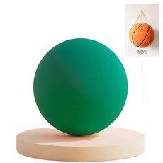 靜音拍打海綿球 7號兒童專用室內運動玩具 綠色 直徑24cm, 網袋裝靜音籃球純色綠色直徑24cm, 1套