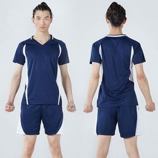 반팔 여자배구유니폼 팀 훈련 배구복 단체복 세트, A828 네이 비 블루 (남성용), 1개