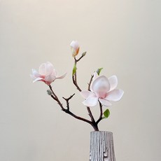 어린 잎 목련 봄 조화 1p, 1개, 피치