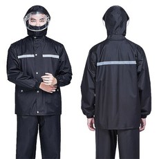 타오진 분리형 폭우 대비세트 아웃도어 우의, 1세트, 블랙 1세트, 블랙
