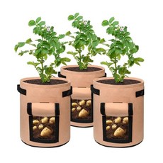 [미쓰미쓰]JY 베란다텃밭 부직포화분 분갈이화분 부직포 화분 베란다 텃밭 감자 당근 키우기 그로우백/특 가 세 일, 브라운 소, 1개