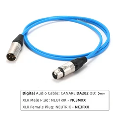 AVSSZ 마이크 특수 케이블 CANARE 110ohm AES/EBU 디지털 신호 XLR 오디오 라인 방송 EBU512 NC3MXCC, 02 D A XLR Plug-DA202, 07 1m