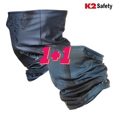 1+1 K2 베이직 멀티스카프 여름 목토시 넥쿨러 자외선 UV 차단 넥게이터 골프 오토바이 배달 등산 캠핑, 블랙+블랙