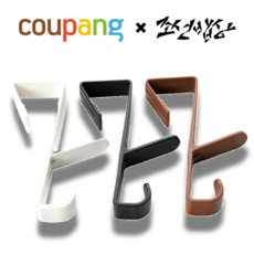조선밥상 무타공 초간편 문걸이 행거 후크, 블랙, 10개