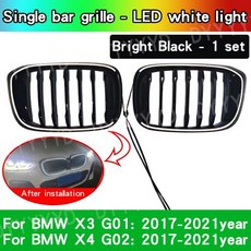 BMW X3 X4 G01 G02 2017 2018 2019 2020 2021용 LED 라이트 포함 자동차 프론트 범퍼 키드니 그릴 카 레이싱, 1)For X3 G01LED grille