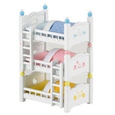 국내백화점 실바니안패밀리 장난감 알록달록 3가지 색상의 아기침대 3층침대 어린이 선물