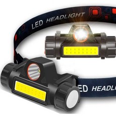 소쁘 USB 충전식 경량 LED 헤드랜턴 등산 낚시 안전모, 블랙, 1개