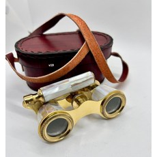 오페라 안경 쌍안경과 가죽 상자 콘서트 발레 무대 공연을 위한 조절 가능한 포커스 미니 황동 극장 컴팩트 경량 휴대성 스타일리시한 빈티지 스타일의 뷰어