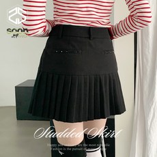 순이들 여성 골프 스터드 플리츠 미니 스커트