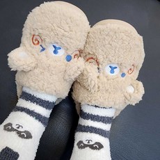 겨울 여성 사무실 슬리퍼 곰돌이 홈 인싸템 실내화 - 따뜻한 곰돌이 신발