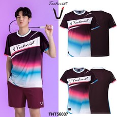 테크니스트 배드민턴 남성 여성 티셔츠 반팔 상의 플럼 블루 TNT56037