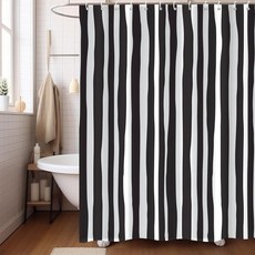 GKLEASG Boho 미드 센추리 샤워 커튼 미니멀리스트 추상 아치 심플 썬 모던 세탁기 세탁 가능 방수 욕실 장식 욕조용 후크 12개 포함 182.9x182.9cm(72x