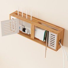 벽걸이보관함 라우터 설치 TV장 랙 벽면 펀치프리 와이파이 인터넷, A형(60X12X20cm) 월넛