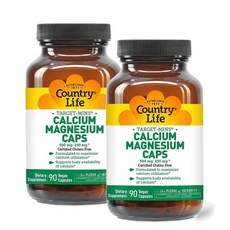 컨트리라이프 칼슘 마그네슘 캡스 500mg/250mg 캡슐 Country Life Calcium Magnesium, 2개, 90정