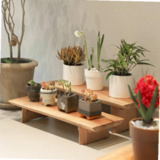 우드 스탠드 선반 2단 세트 진열 2P 원목 60cm 화분대 59000EA 1EA, 마호가니 원목, 화분진열대60소+60소