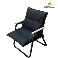 캠프맨 캠핑체어 쿠션커버 워머 천갈이, 블랙, 1개