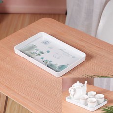 長方形密胺托盤 歐式茶盤餐具盤, 1個, 花瓶款,托盤小號和大號