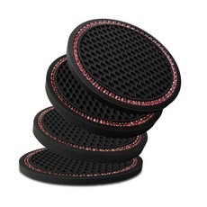 KULOLO 자동차 방지 유연한 밴용 SUV 트럭 홀더 방지 충격 4팩 미끄럼 코스터, 레드