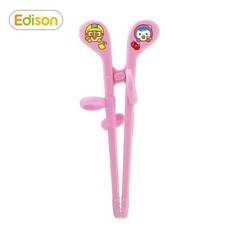 에디슨 미니 젓가락 오른손 뽀로로 유아 교정젓가락 아기젓가락, 핑크