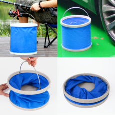 캠핑낚시용 접이식물통 9L 야외용물담는버켓 물고기보관통