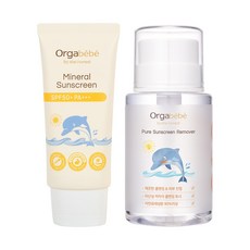 오가베베 무기자차 아기 선크림 SPF 50 + 리무버 클렌징 세트 유아선크림 자외선차단제 아기썬크림 클렌징토너, 1개, 250ml
