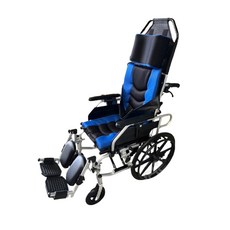來而康 高日鑫 機械式輪椅 FZK-AB 躺舒芙 鋁合金 頭靠 仰躺 輪椅B款補助 附加功能A+B, 1個, 黑藍 AB1816 贈輪椅置物袋